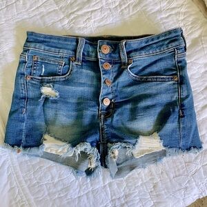 American eagle button fly hi rise shortie shorts